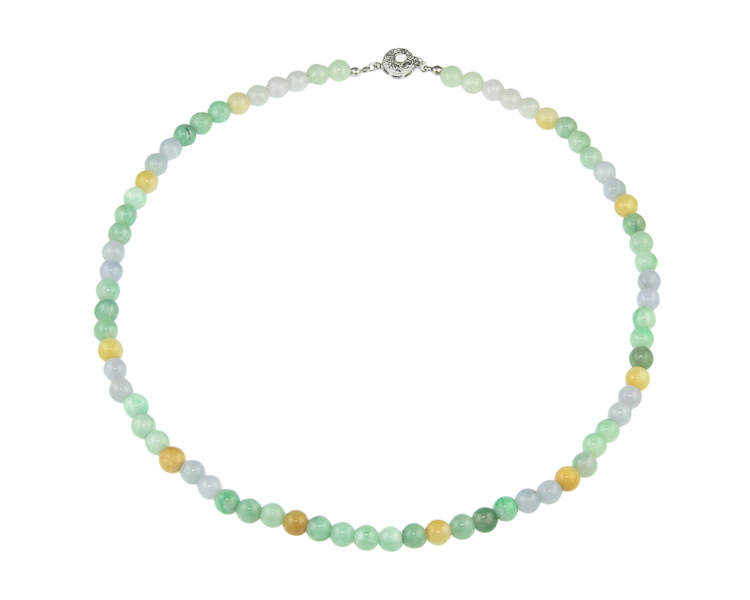 Jadeite (type-A) bead necklace - Click Image to Close