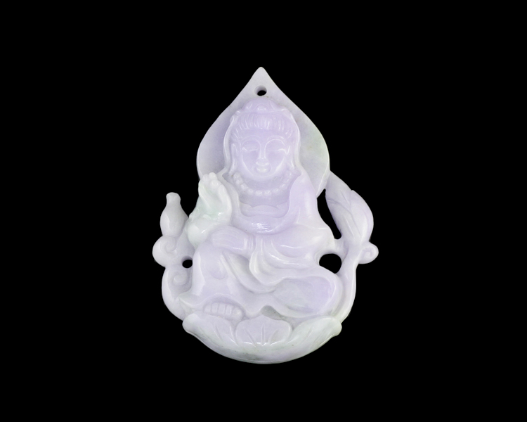 Jadeite (type-A) Guan Yin - Click Image to Close