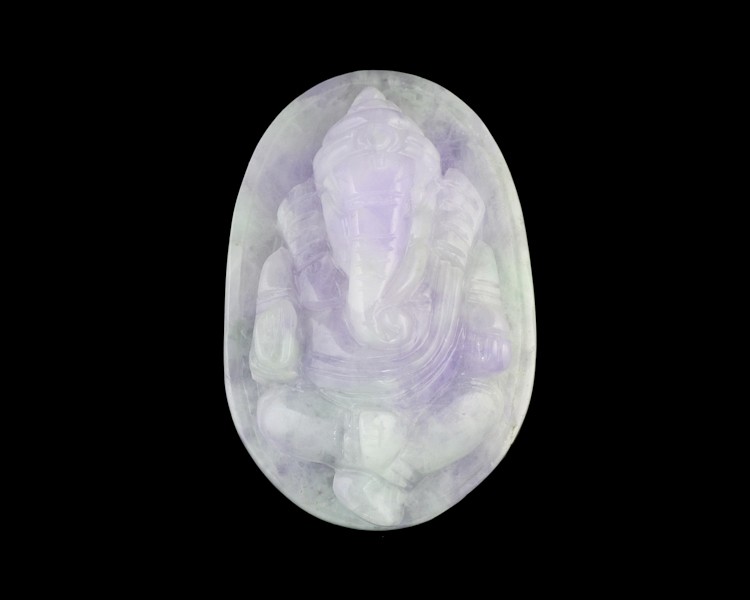 Jadeite (type-A) Ganesha amulet - Click Image to Close