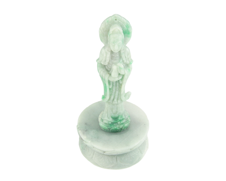 Jadeite (type-A) Guan Yin statue - Click Image to Close