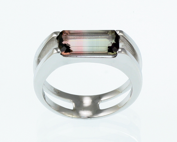 Watermelon tourmaline ring - Click Image to Close