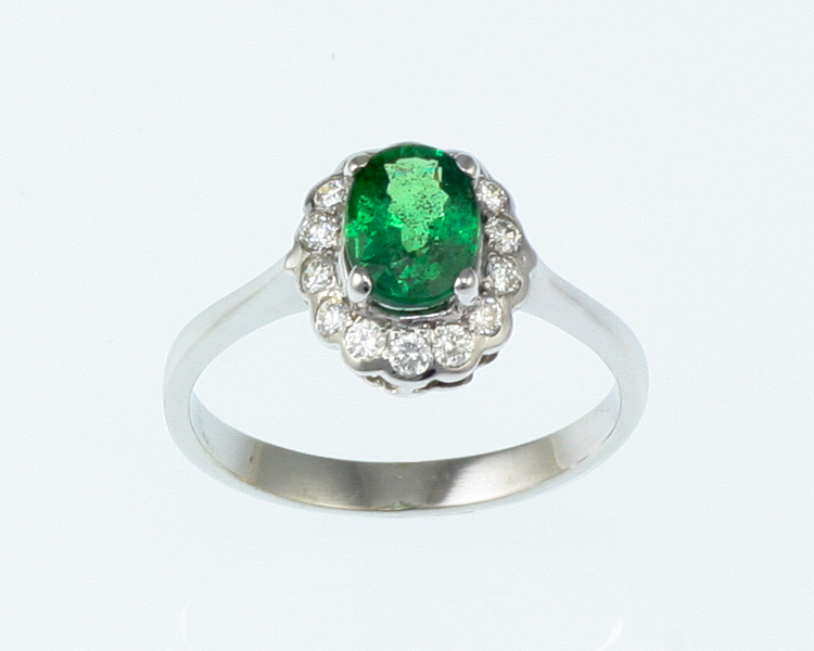 Tsavorite garnet and diamond ring - Click Image to Close