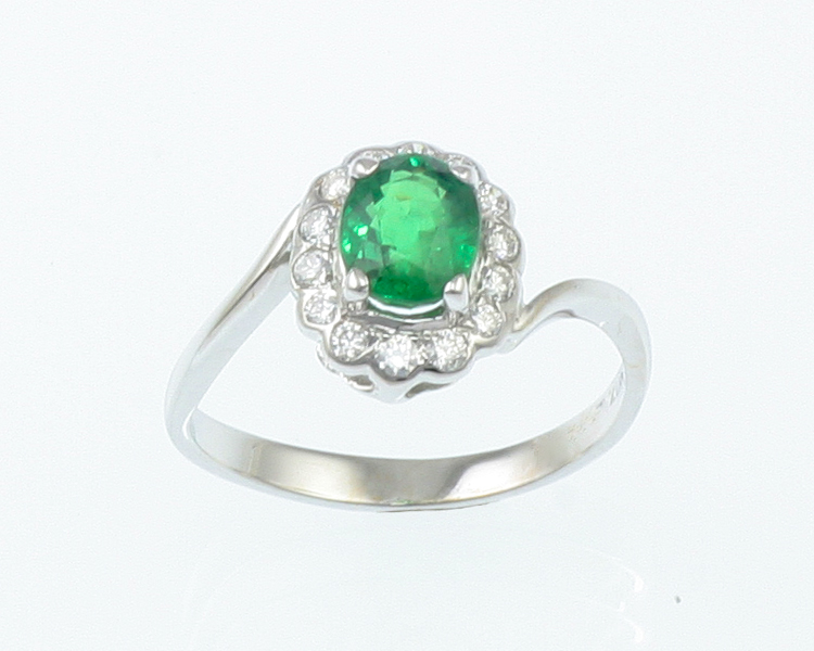 Tsavorite garnet and diamond ring - Click Image to Close