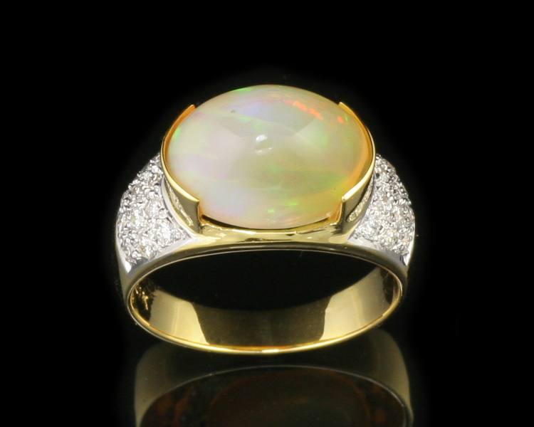 Opal and diamond ring - Click Image to Close