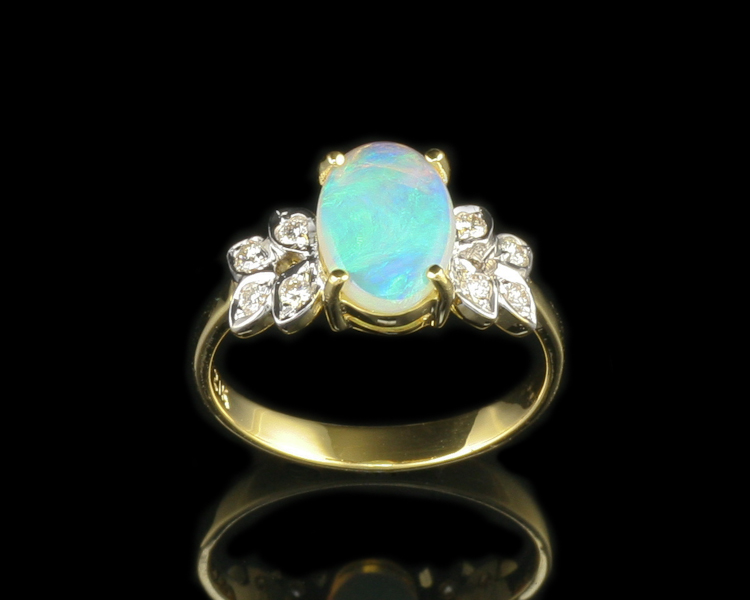 Opal and diamond ring - Click Image to Close