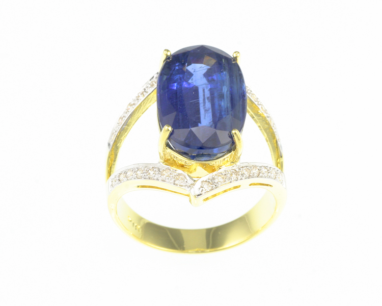 Kyanite and diamond ring - Click Image to Close