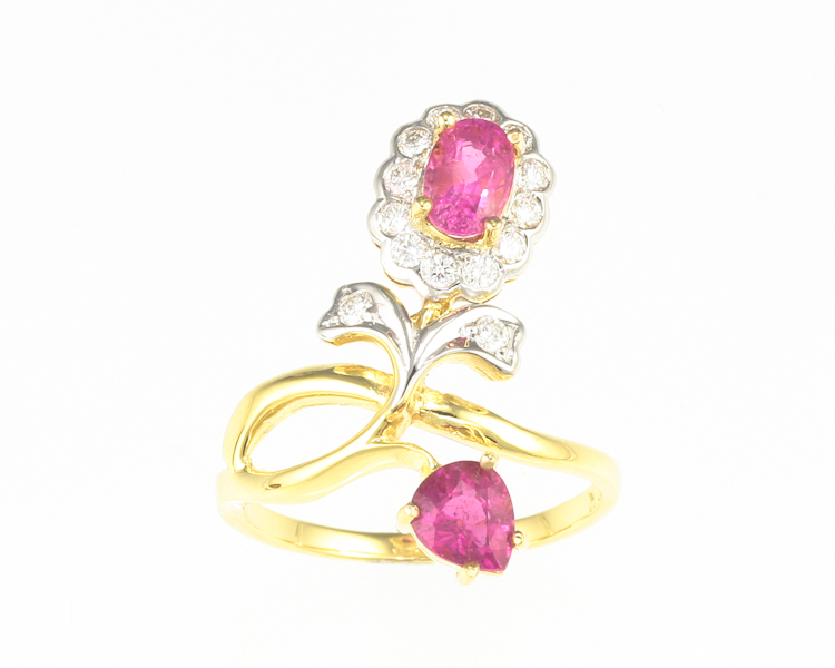 Tourmaline and diamond ring - Click Image to Close