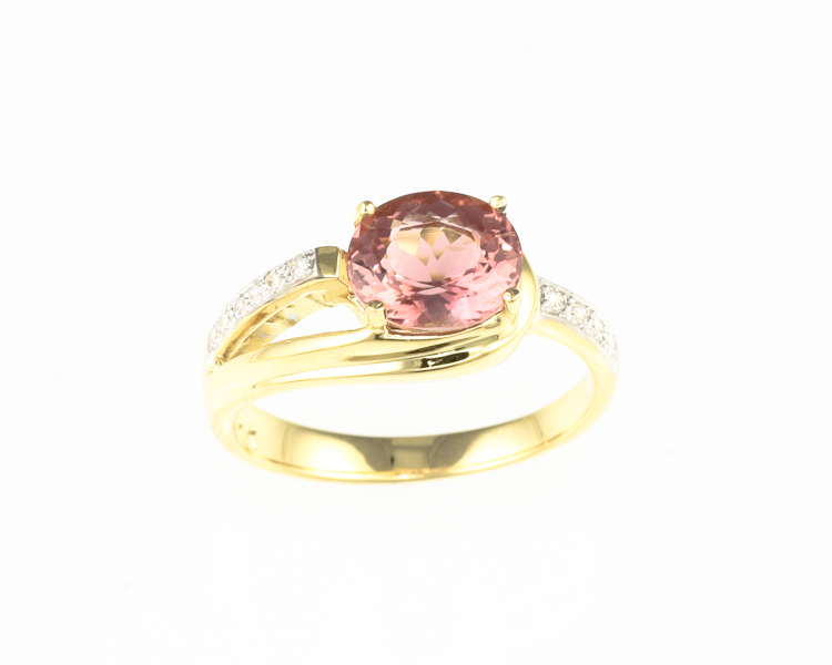 Tourmaline and diamond ring - Click Image to Close