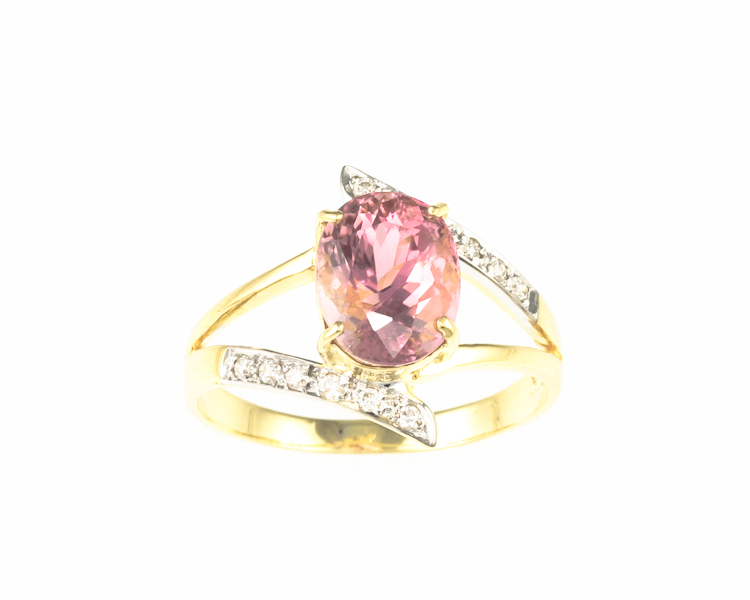 Tourmaline and diamond ring - Click Image to Close