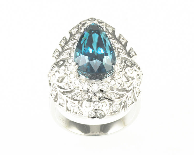 Zircon and diamond ring - Click Image to Close