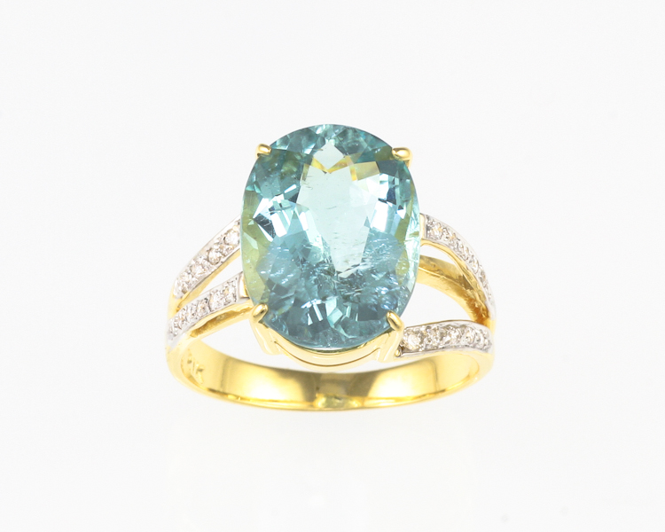 Tourmaline and diamond ring - Click Image to Close