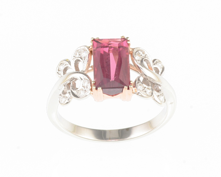 Tourmaline and diamond ring - Click Image to Close