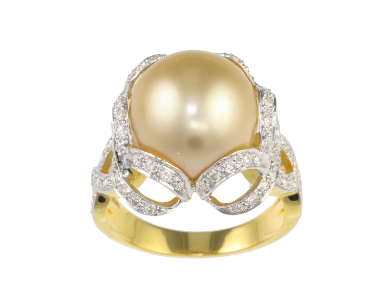 Pearl and diamond ring - Click Image to Close