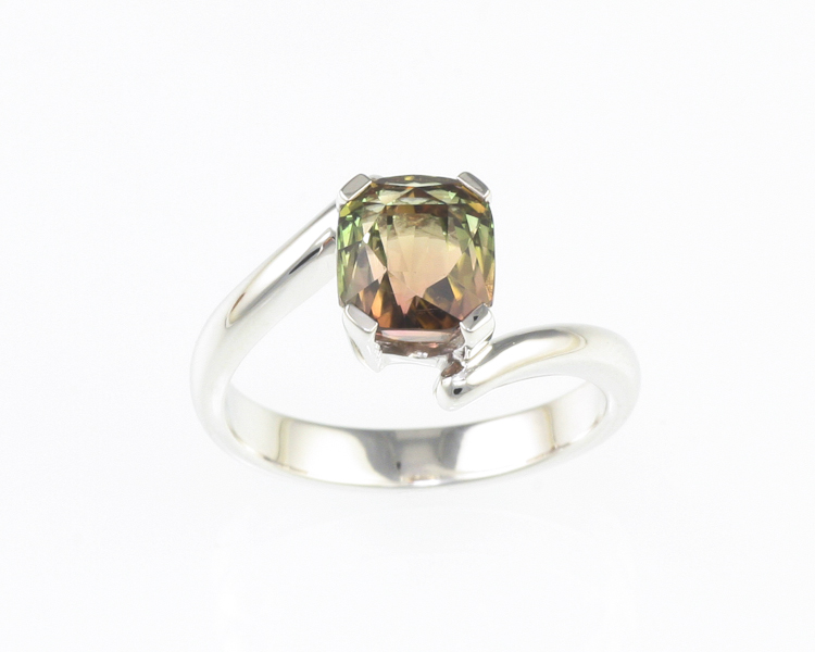 Watermelon tourmaline ring - Click Image to Close