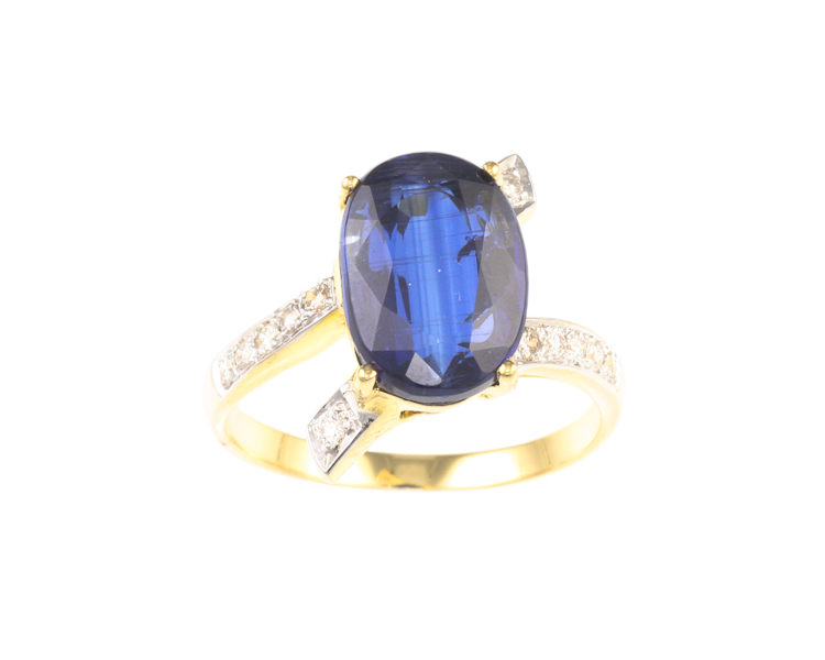 Kyanite and diamond ring - Click Image to Close