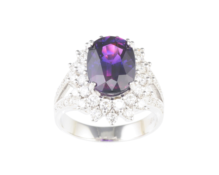 Multi-color sapphire and diamond ring - Click Image to Close