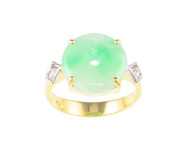 Jadeite (type-A) carving and diamond ring - Click Image to Close