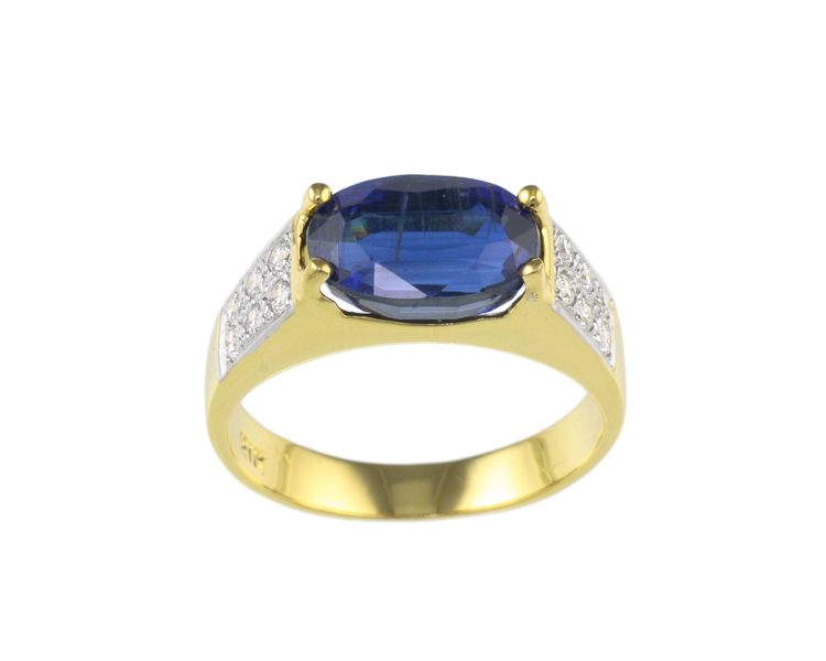 Kyanite and diamond ring - Click Image to Close