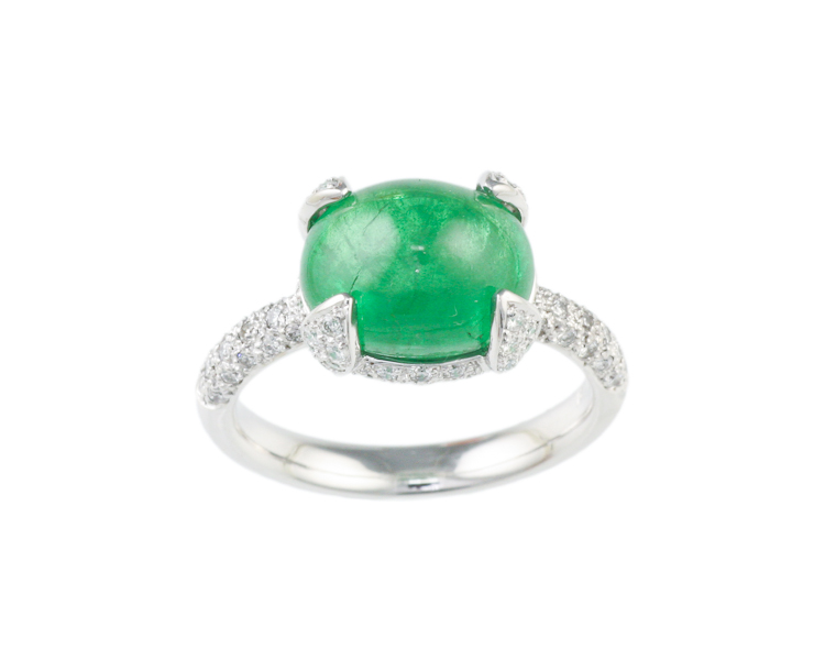 Tsavorite garnet and diamond ring - Click Image to Close