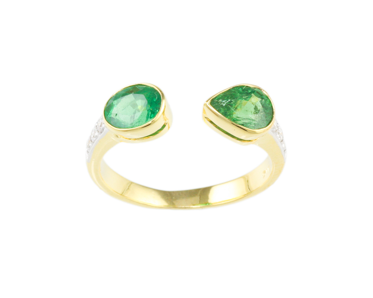 Tsavorite garnet and diamond ring - Click Image to Close