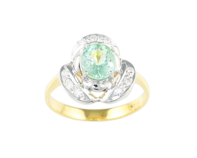 Tourmaline and diamond ring - Click Image to Close