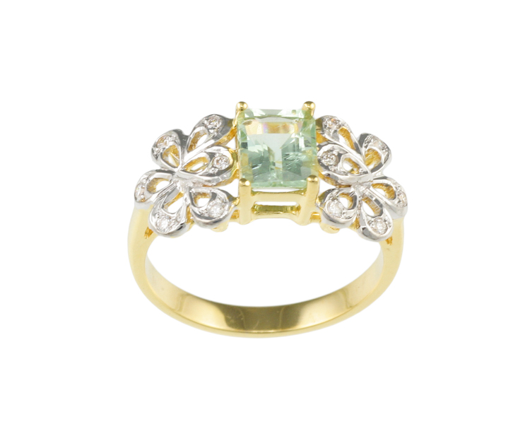 Tourmaline and diamond ring - Click Image to Close