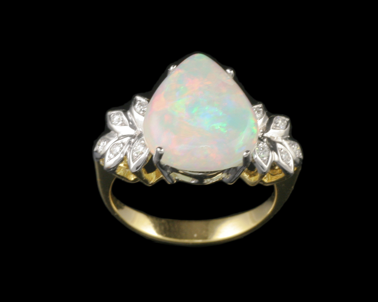 Opal and diamond ring - Click Image to Close