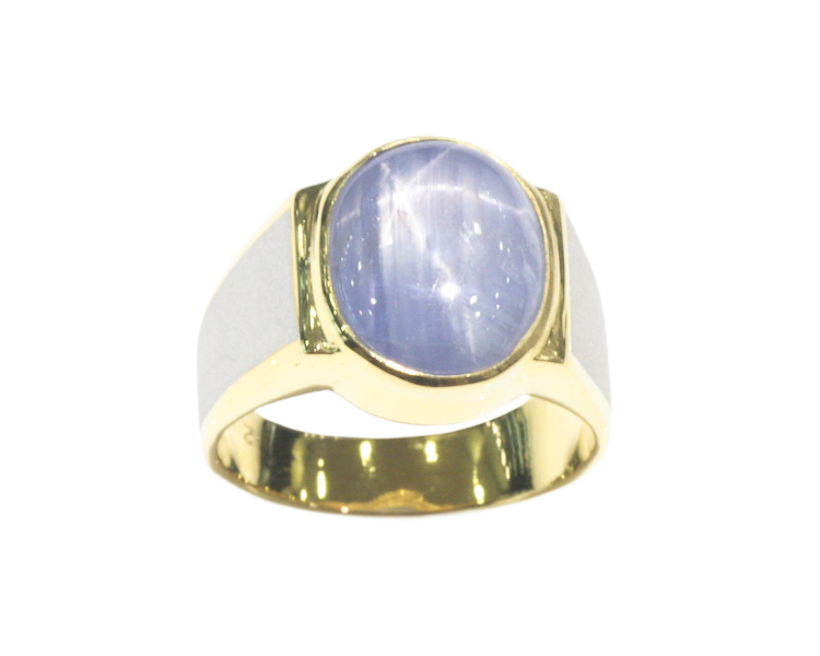 Blue star sapphire ring - Click Image to Close