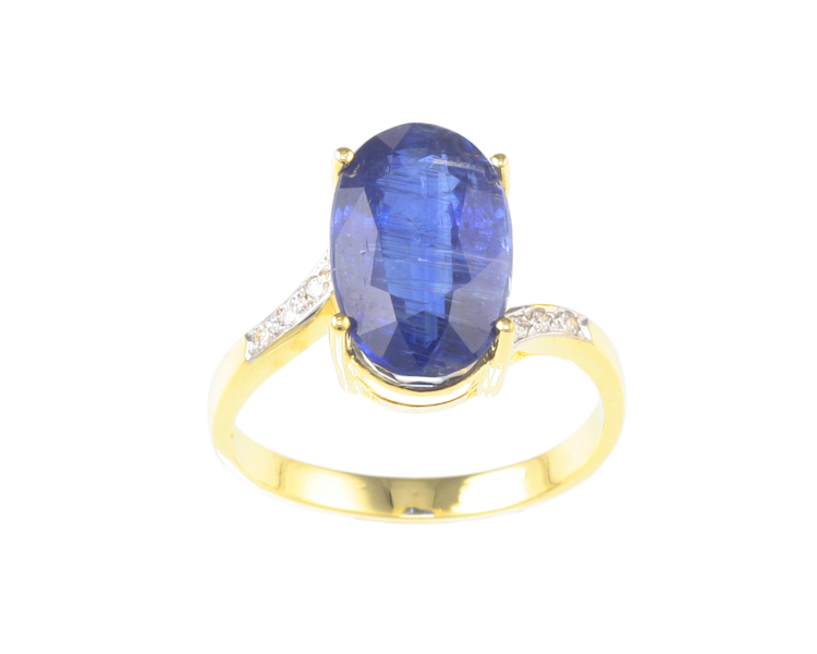 Kyanite and diamond ring - Click Image to Close