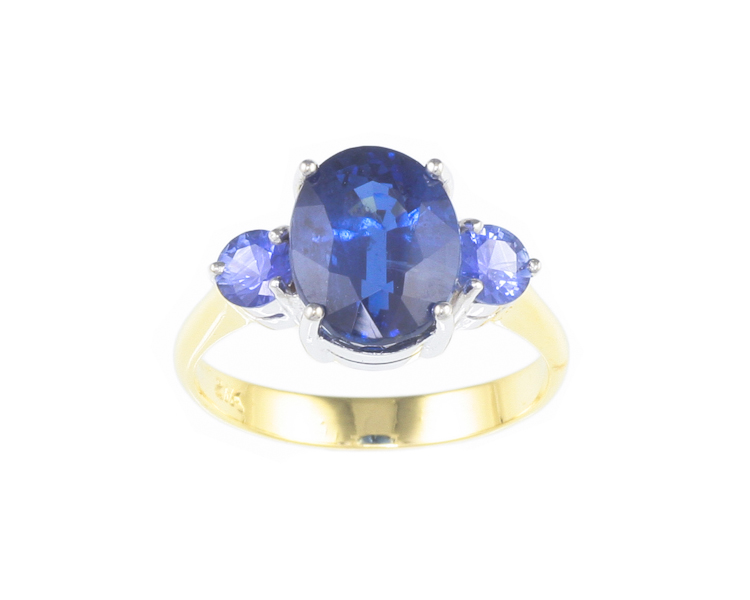 Kyanite and blue sapphire ring - Click Image to Close