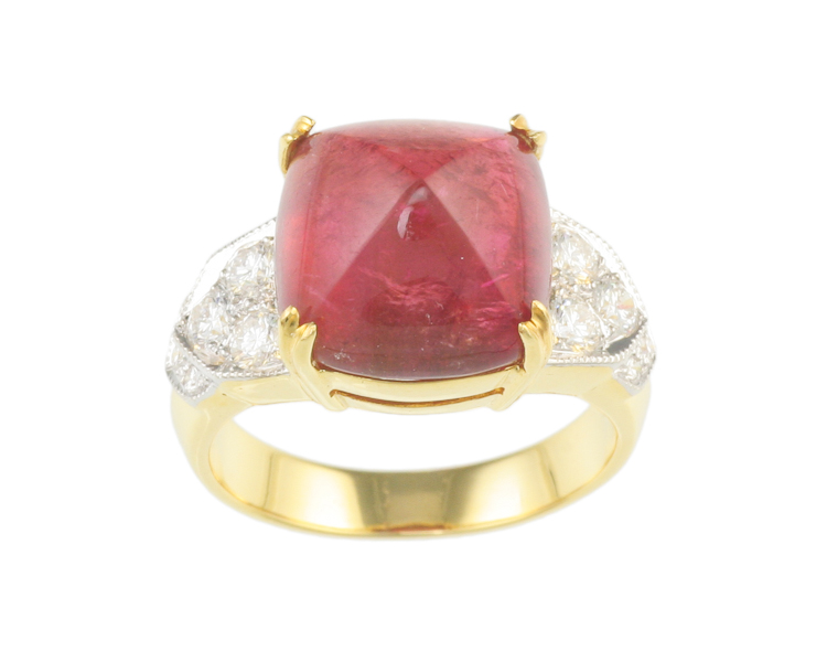 Tourmaline and diamond ring - Click Image to Close