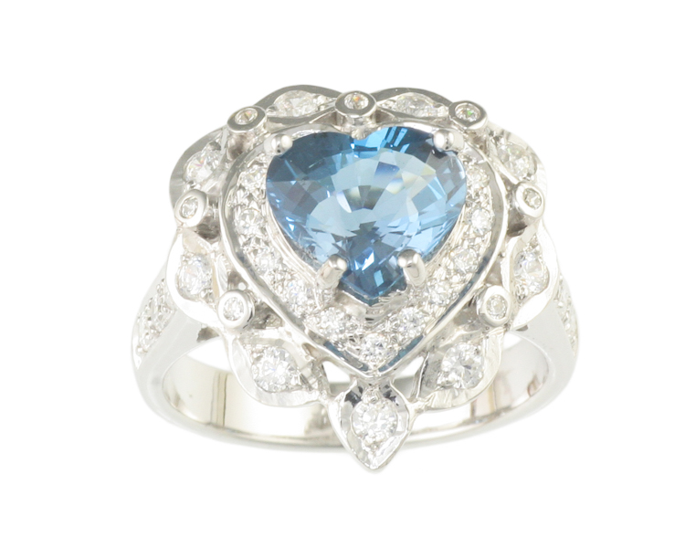 Topaz and cubic zirconia ring - Click Image to Close