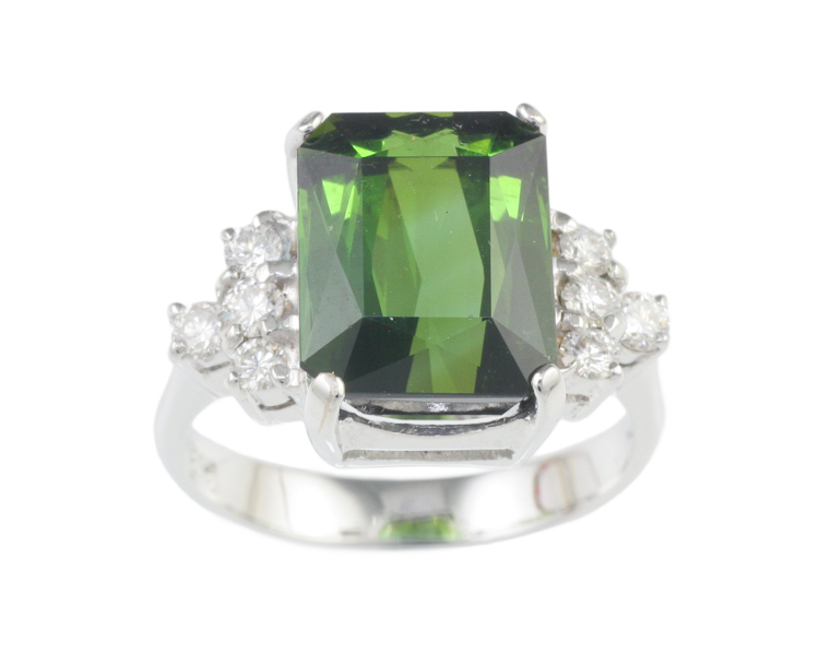 Tourmaline and diamond ring - Click Image to Close