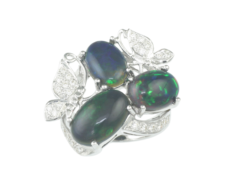 Opal and diamond ring - Click Image to Close