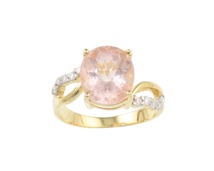 Morganite and diamond ring - Click Image to Close