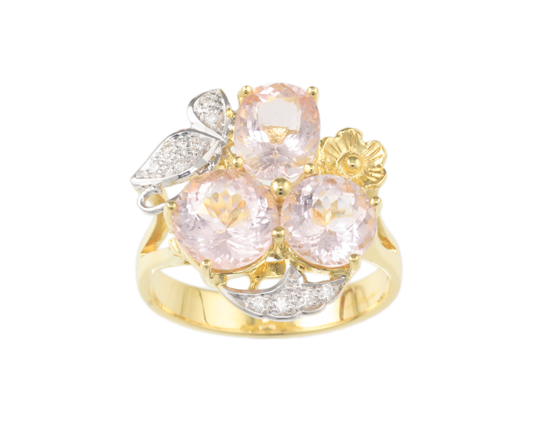 Morganite and diamond ring - Click Image to Close