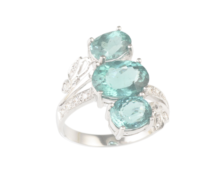 Tourmaline and diamond ring - Click Image to Close