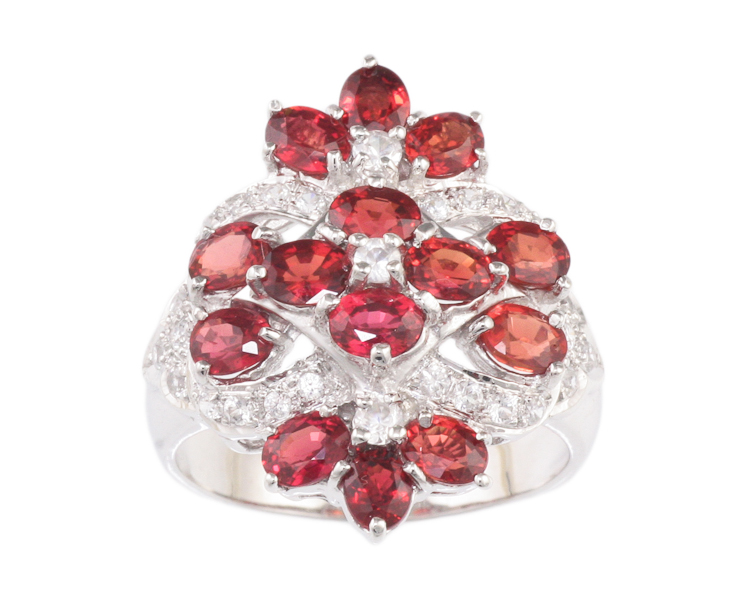 Ruby and zircon ring - Click Image to Close