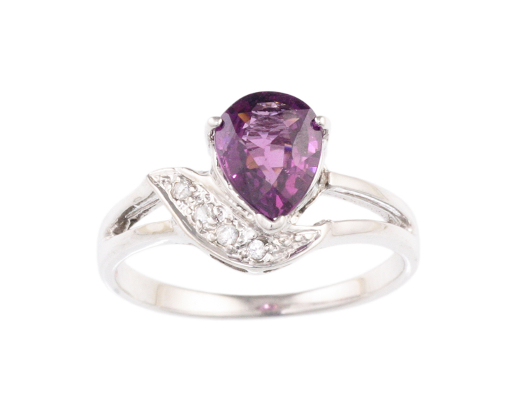 Rhodolite garnet and zircon ring - Click Image to Close