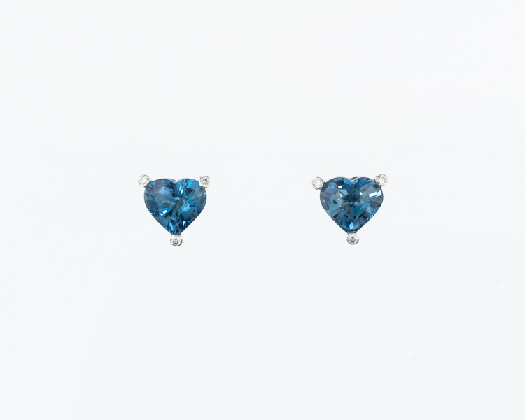 Topaz and diamond earrings - Click Image to Close