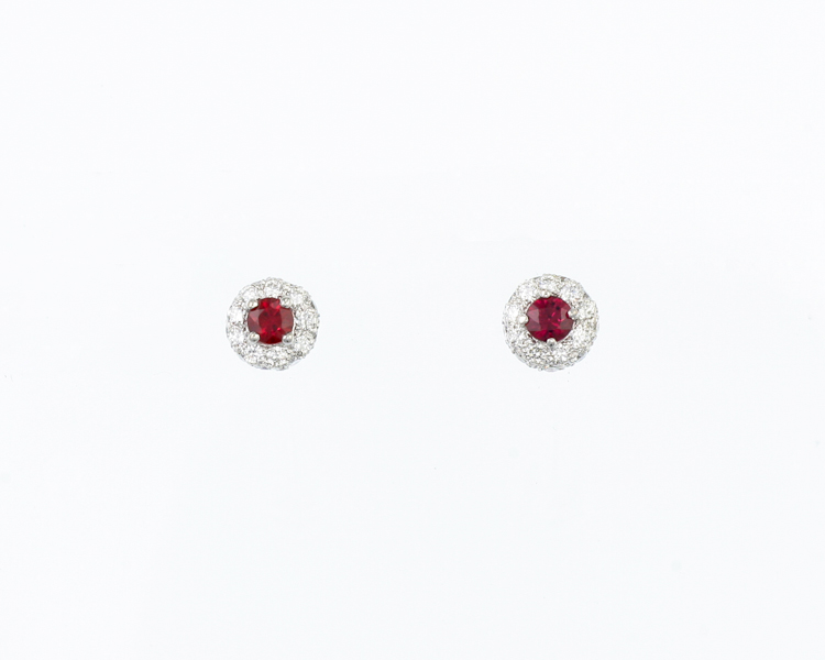 Ruby and diamond earrings - Click Image to Close