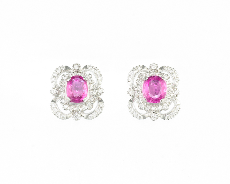 Sapphire and diamond earrings - Click Image to Close