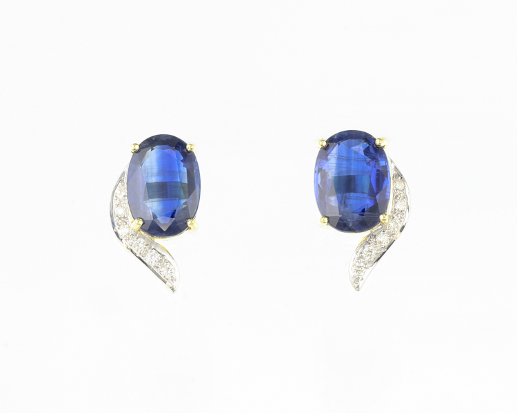 Kyanite and diamond earrings - Click Image to Close