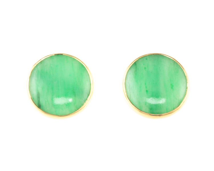 Jadeite (type-A) and diamond earrings - Click Image to Close