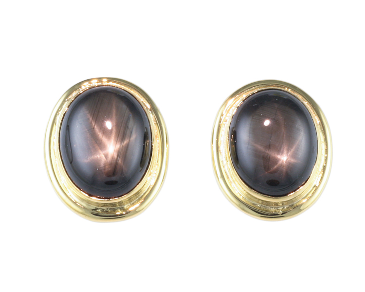 Star sapphire earrings - Click Image to Close