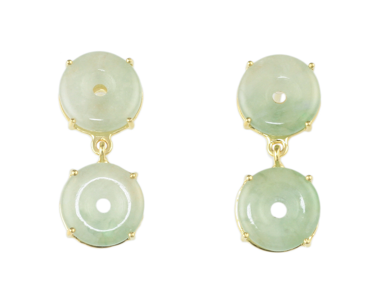 Jadeite (type-A) carving earrings - Click Image to Close