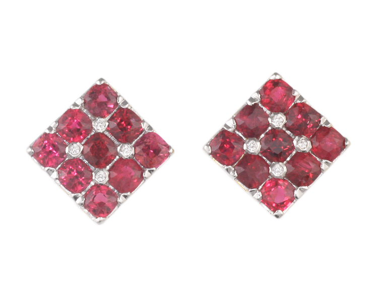 Spinel and diamond earrings - Click Image to Close