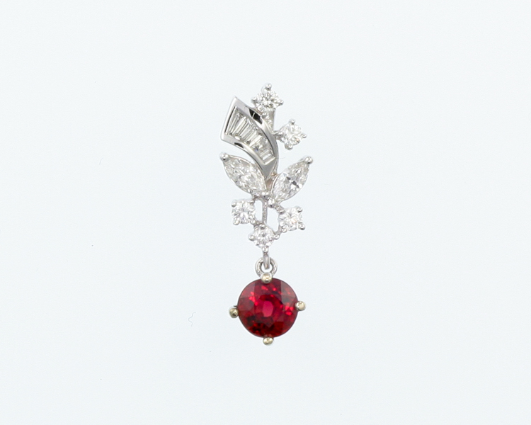 Ruby and diamond pendant - Click Image to Close