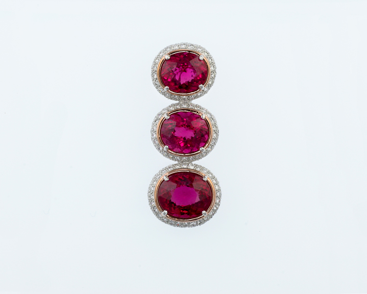 Rubellite and diamond pendant - Click Image to Close