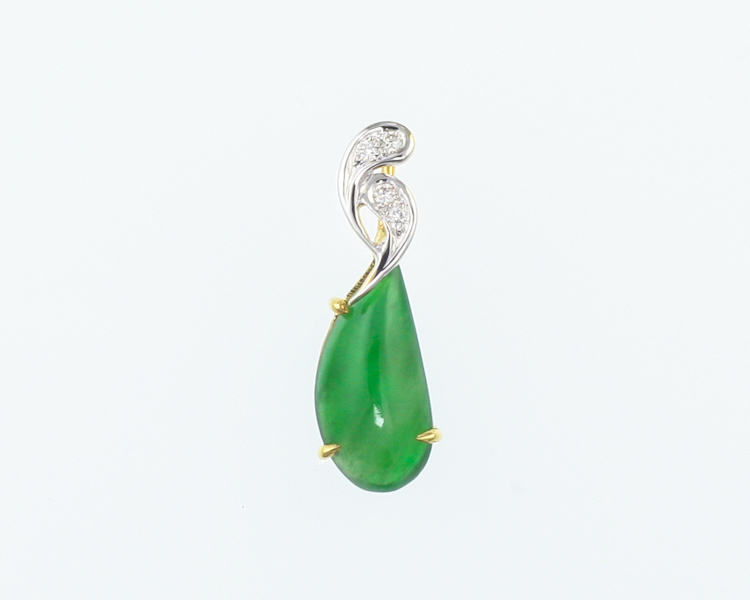 Jadeite (type-A) and diamond pendant - Click Image to Close